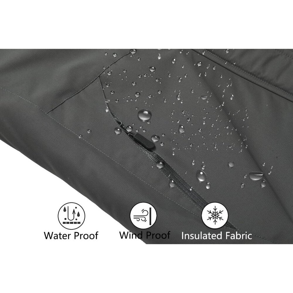 Women's Dark-grey Waterproof Ski Jacket Warm Winter Hooded Raincoat Jacket - Picture 5 of 5